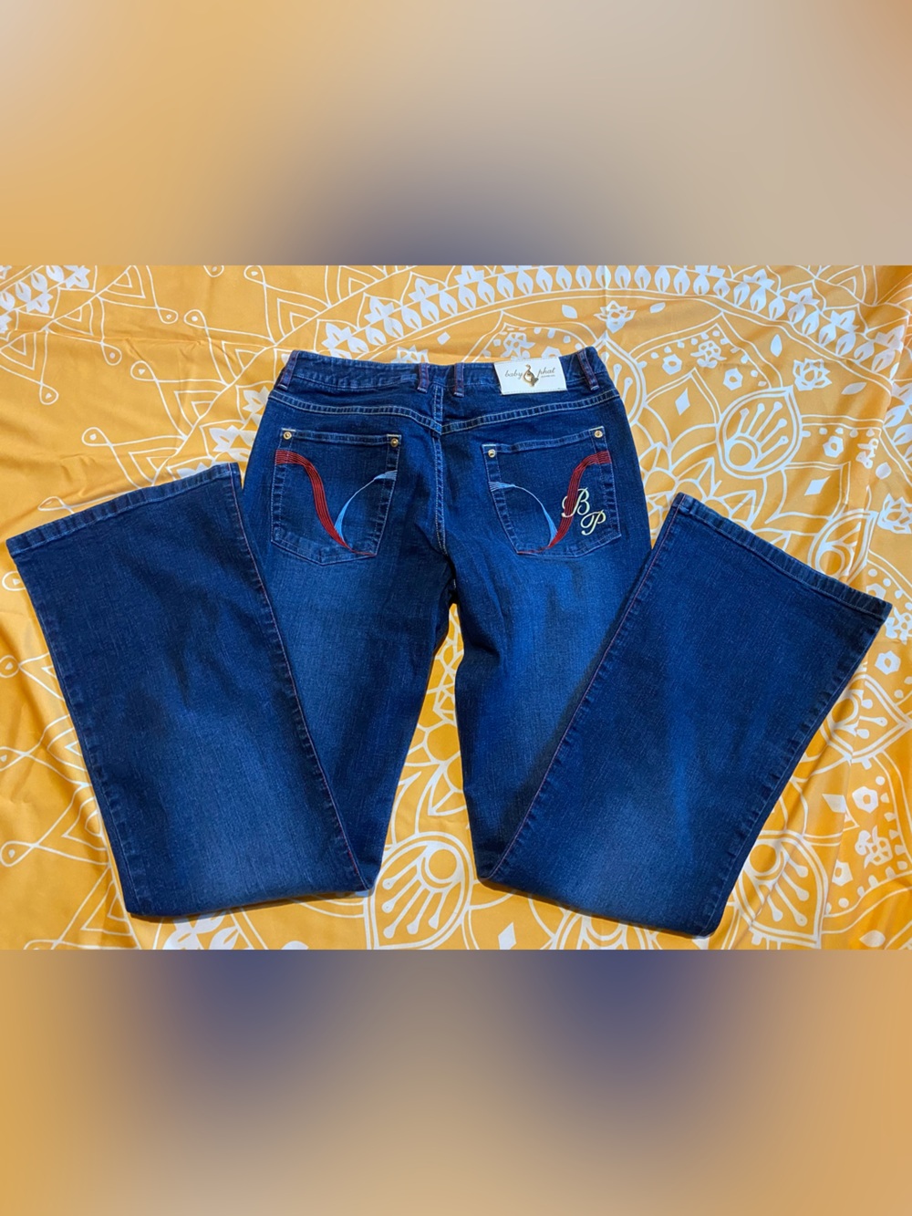 Baby Phat Women’s Bootcut Jeans with Embroidered Back Pockets